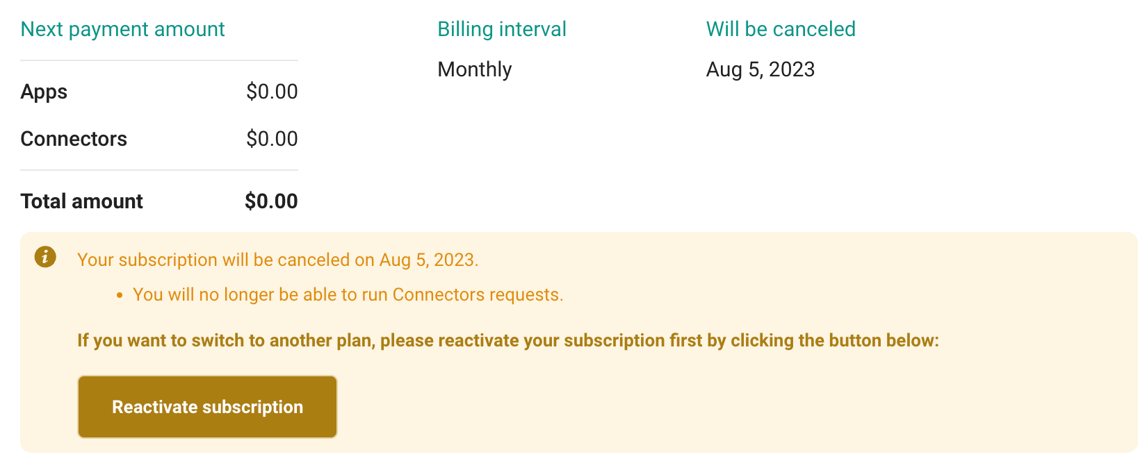 Click Cancel downgrade on the billing page
