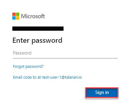 Password field with sign in button