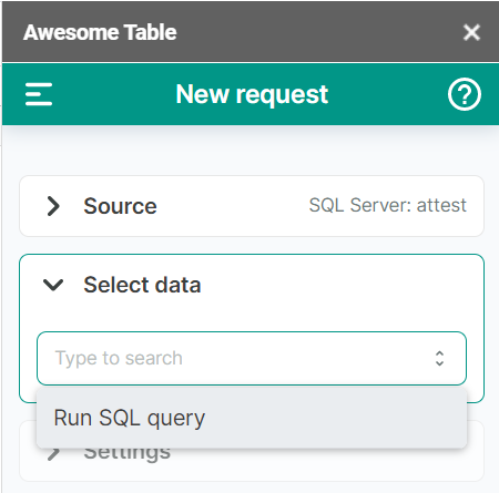 The list of options to export from SQL Server connector