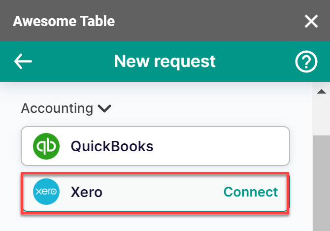 The Xero connector is listed in the Accounting category of the add-on