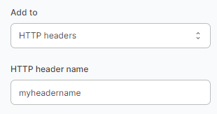 Enter the name in the HTTP header name field